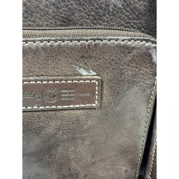 Vintage Fossil 1954 Crossbody Genuine Leather Bag Organizer Dark Brown 75082 - Picture 5 of 16